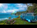 Seaside Camping 🌊 Relaxing Bossa Nova Jazz Music with Calming Ocean Waves for Good Moods