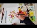 Loose watercolor bearded iris demo