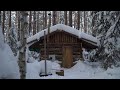 ONE MONTH OF SURVIVAL IN A WILD WINTER FOREST. CABIN LIFE.