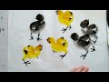 Chicks Chinese brush painting, how to paint little cute chicks , Chinese watercolor painting