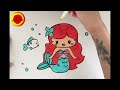 Drawing The Little Mermaid, Ariel and Flounder!