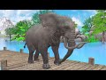 Paint & Animals Duck,Gorilla,Lion,Elephant,Cow,Sheep Fountain Crossing Transformation Animal Cartoon