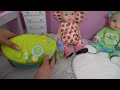 Perfectly cute baby doll twins packing baby bag and lunchbox for Daycare New carseat