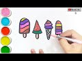 Icecream Drawing and coloring  for kids and children | How to draw icecream easy step by step , 96