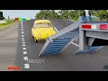 Double Flatbed Trailer Truck vs Speedbumps vs Giant Pop It vs Candy Bridge -  BeamNG Drive #3
