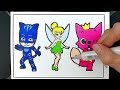 PJ Masks Catboy, Tinker Bell, and Pinkfong - Compilation Drawing, Painting, and Coloring for Kids