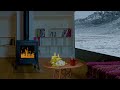 Relaxing Snow Sounds for Sleep | Snowstorm Sounds with Crackling Fireplace