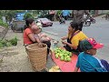 The kind man helps his single mother build walls for her house to avoid danger