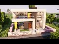 Minecraft modern house with a swimming pool - Tutorial