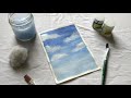 PAINTING CLOUDS USING COTTON || Paint clouds with acrylic paints