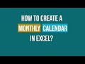 How to Create a Yearly Calendar in Excel