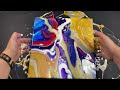 Acrylic Pouring: Beautifully Complex Drop Pour- Unique Fluid Art/ Bubble's Birthday Collaboration