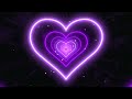 Neon Lights Love Heart Tunnel💜Purple Heart Background | Neon Heart Tunnel Loop 3 Hours