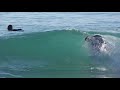 Surfers Try to Ride Dangerously Shallow Wave on a Disappearing Sandbar