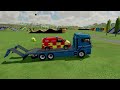 TRANSPORTING PIXAR CARS & FRUITS WITH COLORED & JOHN DEERE vs CLAAS vs TRACTORS - BeamNG.drive #983