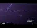 Incredible upward lightning and loud thunder over St. Louis: in slow motion!