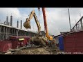 Incredible CRANE Skillful Recovery Excavator Failed to Drive Up Hill | Excavator Stuck in Deep Mudry