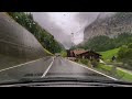 Breathtaking Drive in Switzerland 🇨🇭 Lauterbrunnen Valley in Summer Rain!