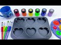 Satisfying Video | How to make Rainbow Heart Lollopop by Mixing SLIME Colorful Painted Cutting ASMR