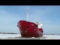 LARGE FROZEN ICEBREAKER SHIPS CRASH FAT ICE! TERRIBLE WINTER STORM PARALYZED HIGHWAYS!
