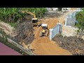 Episode 1 ! Wonderful Project Village Road Making Foundation By Smallest Bulldozer Pushing The Soil