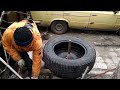 Do-it-yourself garage tire fitting on bearings. Wheel disassembly assembly process