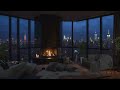 Relaxing Soft Rain and Fireplace in New York - Ambient Sounds for Sleep, Meditation and Relaxation