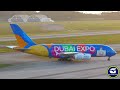 Pouso do A380 com pintura especial em Guarulhos