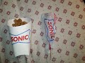 A corn dog and popcorn chicken from Sonic