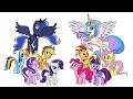Coloring Pages MY LITTLE PONY | How to color My Little Pony. Easy Drawing Tutorial Art. MLP Mane 8