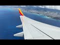 Southwest Airlines taking off In Honolulu International Airport in Oahu, Hawaii, USA.