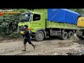 Rescue of a Large Truck Staying in the Mud