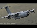 MACH-LOOP RAF Typhoon leads FAF Rafale LOW LEVEL  through the Mach Loop & A400m  Chinook Texans