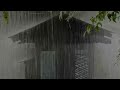 Sleep Hypnosis to Fall Asleep Fast | Torrential Rain & Intense Thunder on Old Cabin Roof in Forest