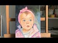 Portrait Painting of blue eyed little girl - Child oil painting