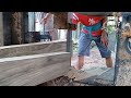 Sawing large,old teak wood into very beautiful wide sheets || Crazy woodworking.