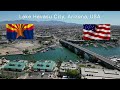 360° Drone View of The London Bridge and Channel in Lake Havasu City, Arizona