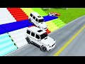 TRANSPORTING PIXAR CARS & FRUITS WITH COLORED & JOHN DEERE vs CLAAS vs TRACTORS - BeamNG.drive #983