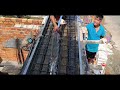 Building The Gate with Bricks and Cement | Technique of Concreting and Installing Iron Frame