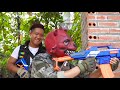 LTT Nerf Mod : 1 Hour Nerf War | Couple SEAL MARINES Nerf Guns Fight Crime SATAN Mask