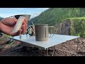 SOLO RAIN CAMPING IN SMALL TENT • RELAX SLEEP AND EAT WITH RAIND SOUND • ASMR