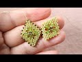 Doubel layer  beaded Earring with bicon beads and seedbeads .how to make jewelry at home