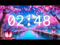 15 Minute Countdown Timer with Alarm | Cherry Blossoms and a River with Lanterns | Relaxing Music