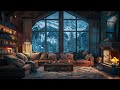 Tranquil Winter Evenings: Fireplace and Wind Ambient Soundscape Serenity