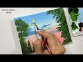 Sunset landscape painting tutorial/acrylic painting for beginners tutorial/acrylic painting tutorial
