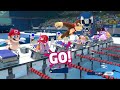 Swimming Gameplay  : Mario & Sonic At The Olympic Games Tokyo 2020 Switch Peach Mario Wario Luigi ++