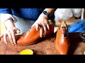 How to shine Buday Whiskey Museum Calf Austerity Brogue Oxford SHoes. ASMR. Shoe Shine