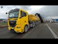Highway cutter with many trailers - Wirtgen power