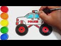 How to Draw Police Monster Car