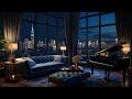 Relaxing Night Rain on Window with Piano - Cozy Urban Room Sounds for Deep Sleep | Relaxing City